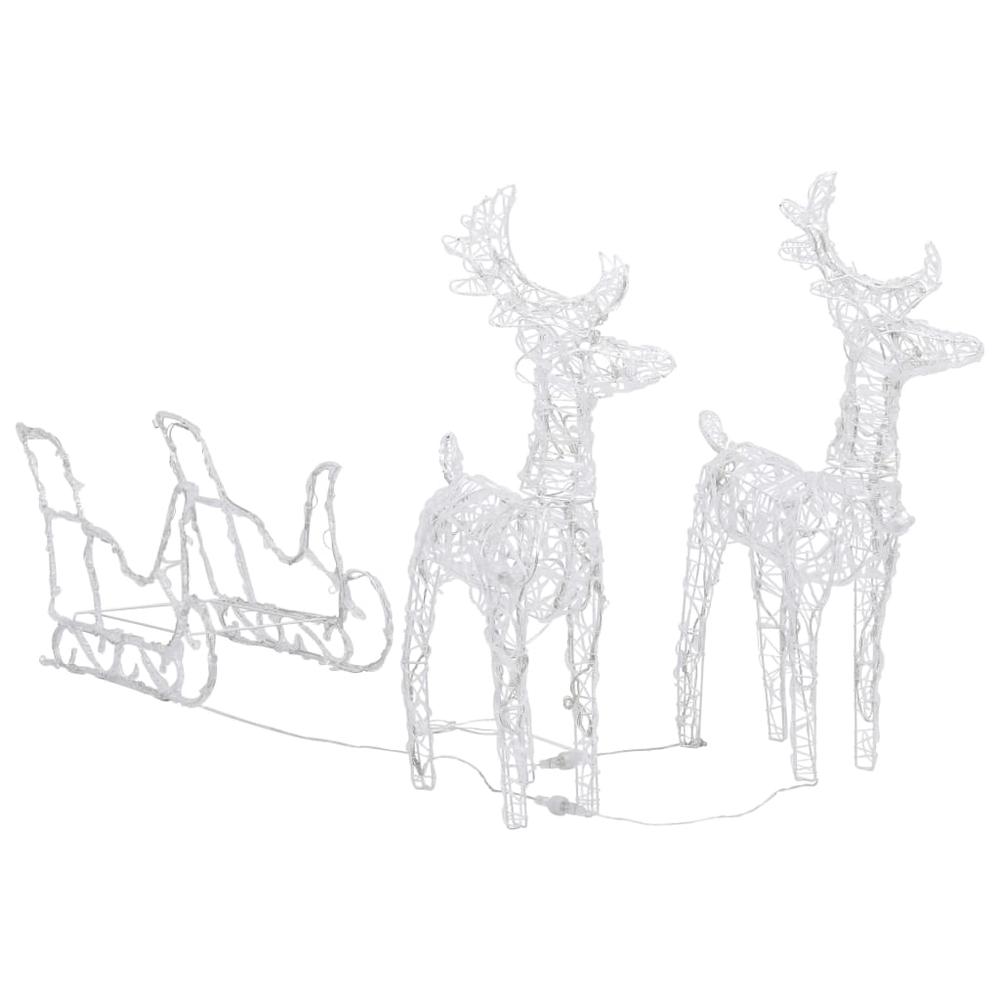 vidaXL Reindeers & Sleigh Christmas Decoration 160 LEDs 51.2" Acrylic, 328514. Picture 5