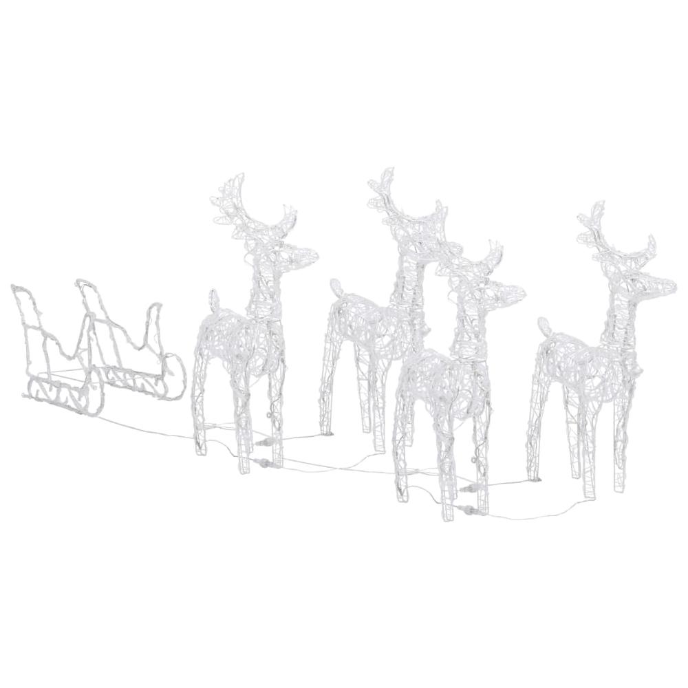 vidaXL Reindeers & Sleigh Christmas Decoration 110.2"x11"x21.7" Acrylic, 328524. Picture 5