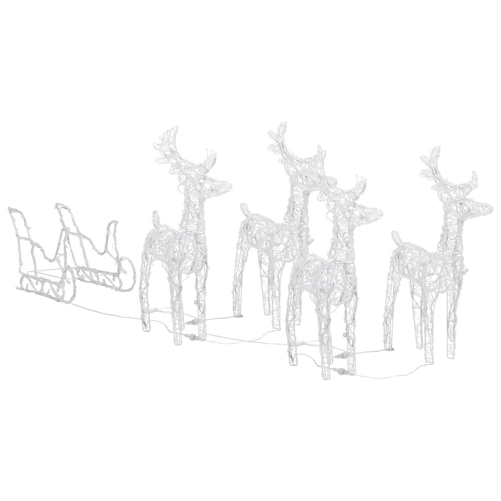 vidaXL Reindeers & Sleigh Christmas Decoration 110.2"x11"x21.7" Acrylic, 328530. Picture 5