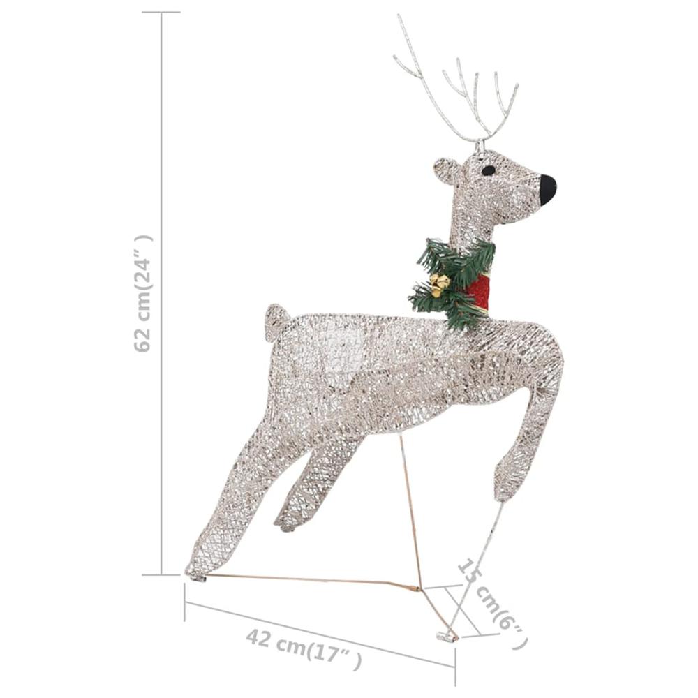 vidaXL Reindeer & Sleigh Christmas Decoration 100 LEDs Outdoor Gold, 329830. Picture 10