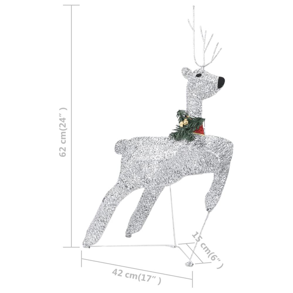 vidaXL Reindeer & Sleigh Christmas Decoration 100 LEDs Outdoor Silver, 329832. Picture 10