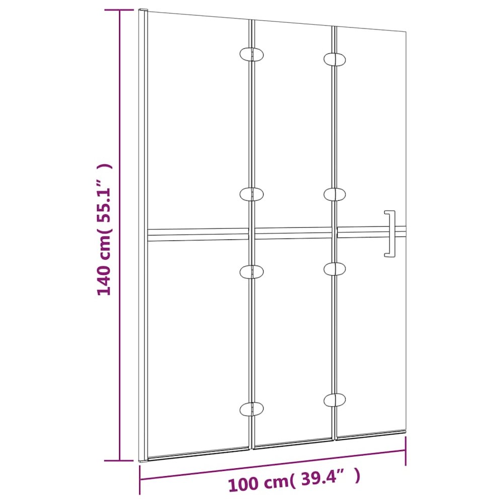 Folding Shower Enclosure ESG 39.4"x55.1" White. Picture 7