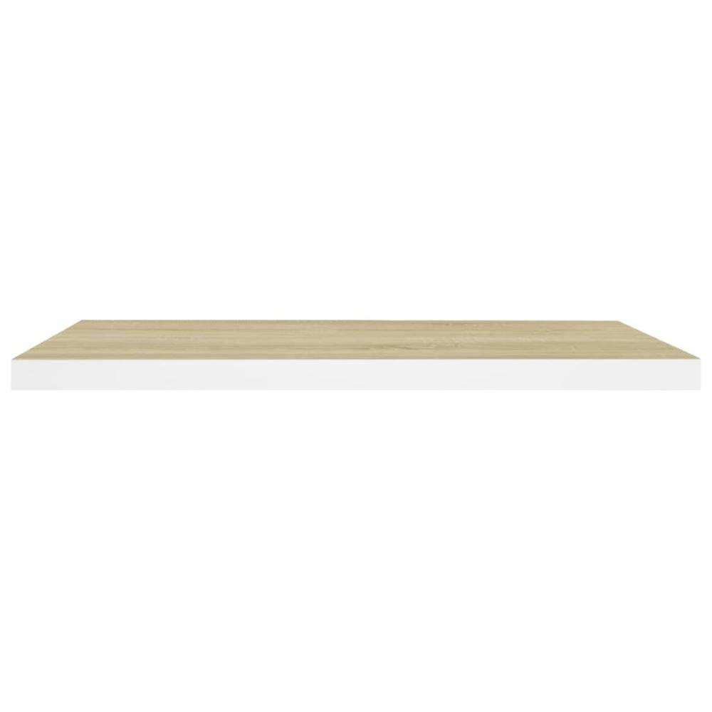 vidaXL Floating Wall Shelves 4 pcs Oak and White 31.5"x9.3"x1.5" MDF. Picture 5
