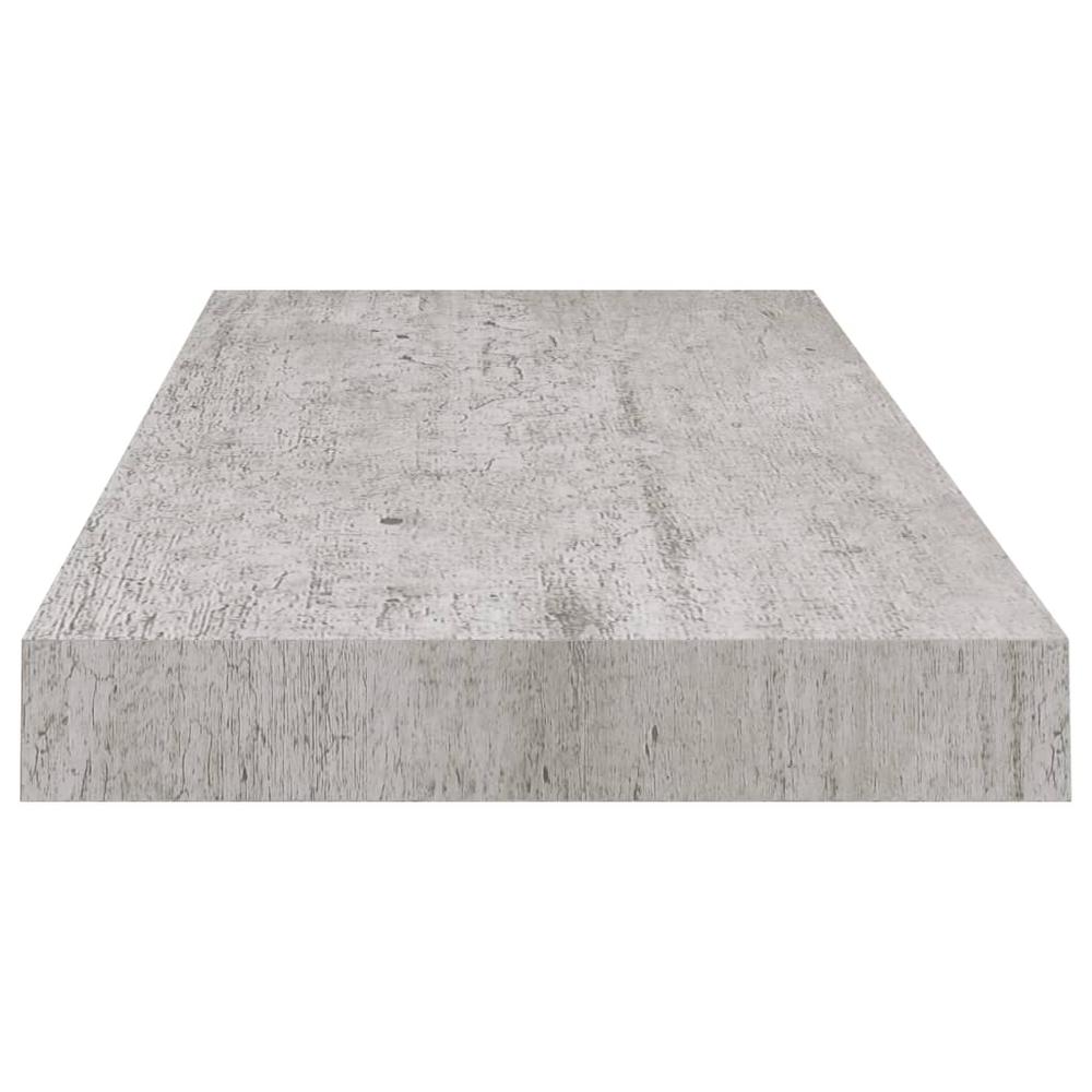 vidaXL Floating Wall Shelf Concrete Gray 23.6"x9.3"x1.5" MDF. Picture 5