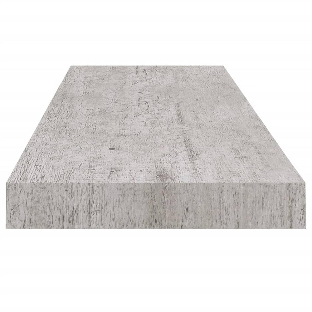 vidaXL Floating Wall Shelf Concrete Gray 31.5"x9.3"x1.5" MDF. Picture 5