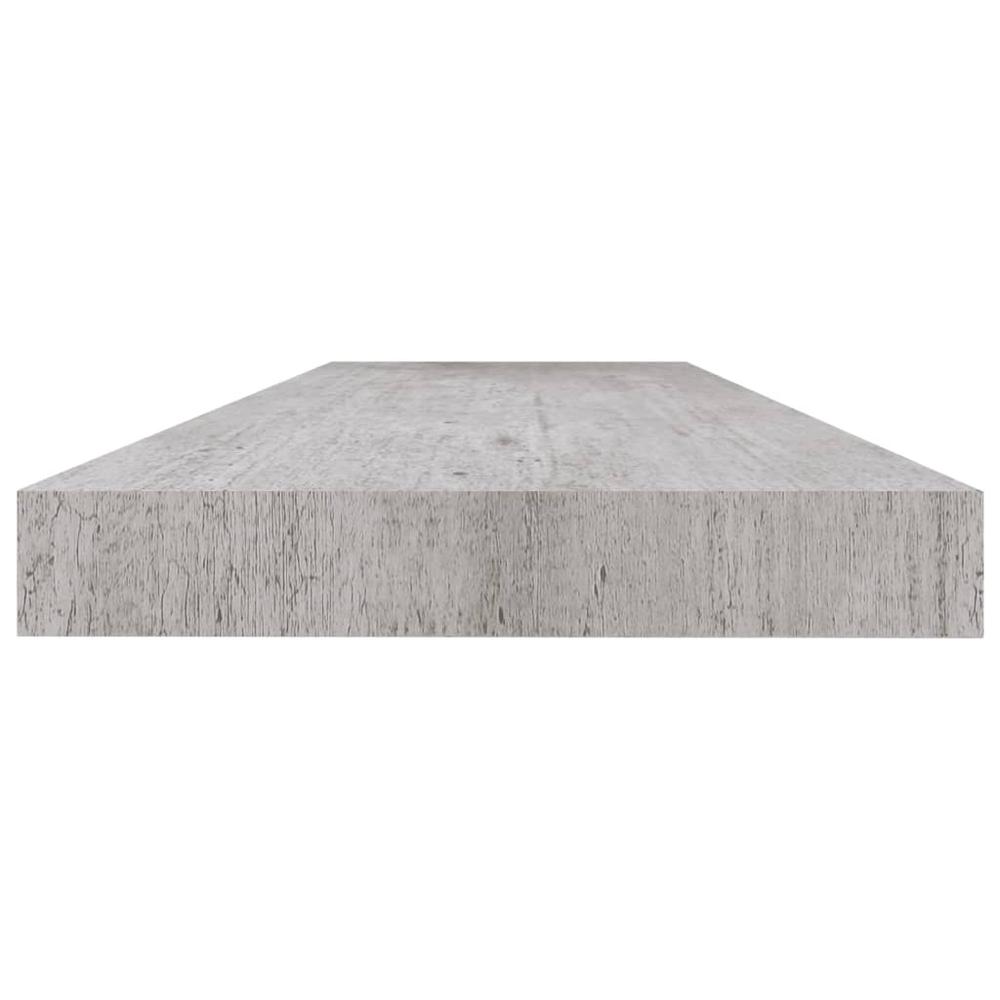 vidaXL Floating Wall Shelf Concrete Gray 47.2"x9.3"x1.5" MDF. Picture 5