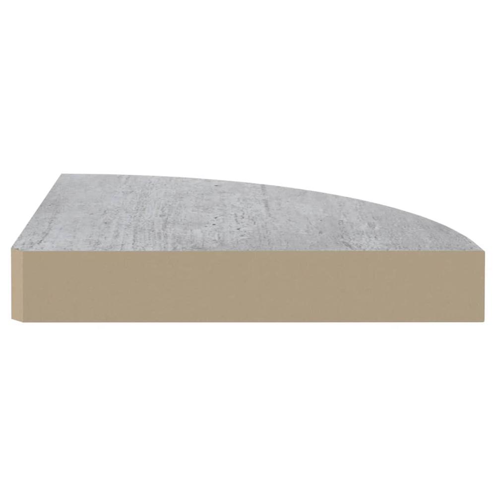 vidaXL Wall Corner Shelf Concrete Gray 9.8"x9.8"x1.4" MDF. Picture 5