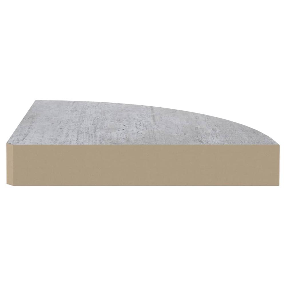 vidaXL Wall Corner Shelf Concrete Gray 13.7"x13.7"x1.4" MDF. Picture 5