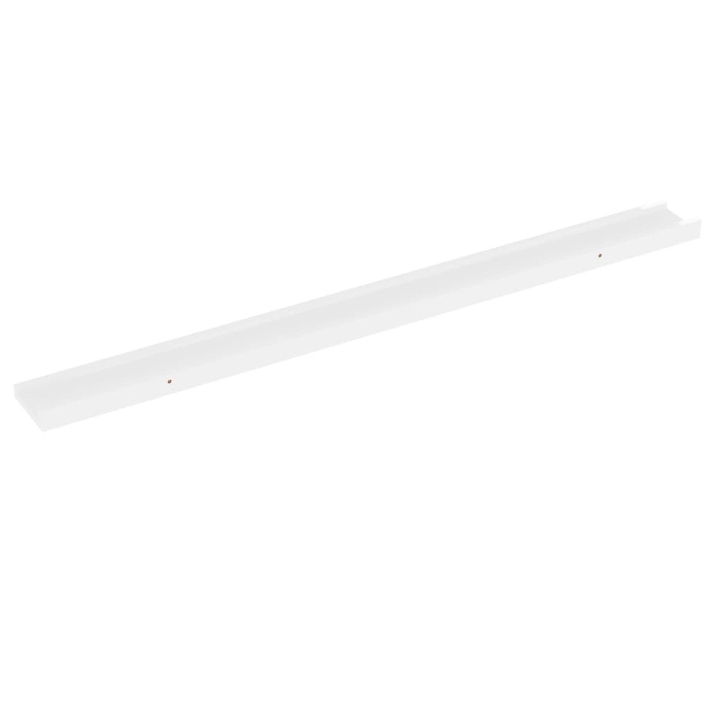 vidaXL Wall Shelves 2 pcs High Gloss White 39.4"x3.5"x1.2". Picture 4