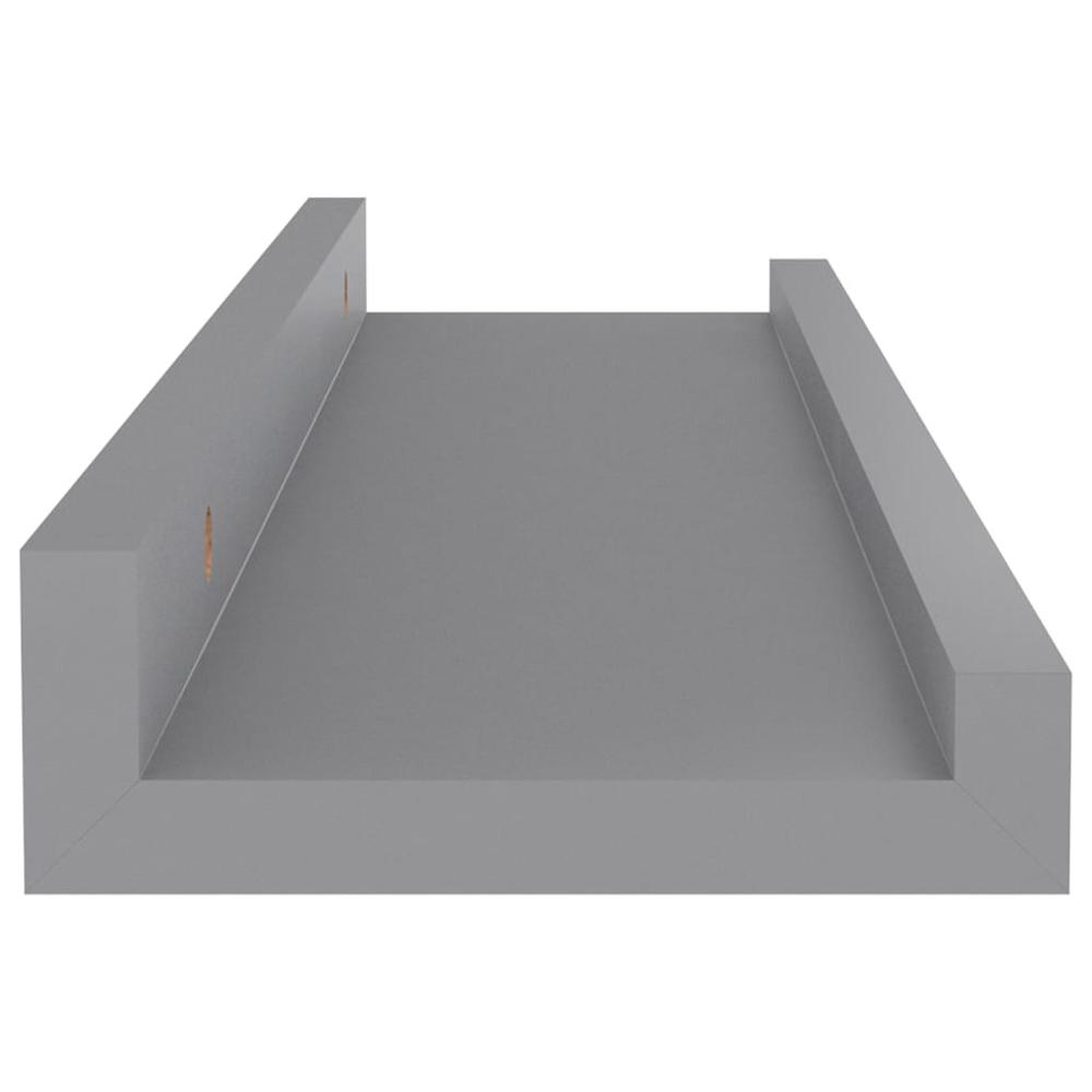 vidaXL Wall Shelves 4 pcs Gray 15.7"x3.5"x1.2". Picture 7