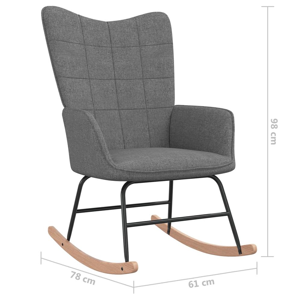 Rocking Chair Dark Gray Fabric. Picture 6