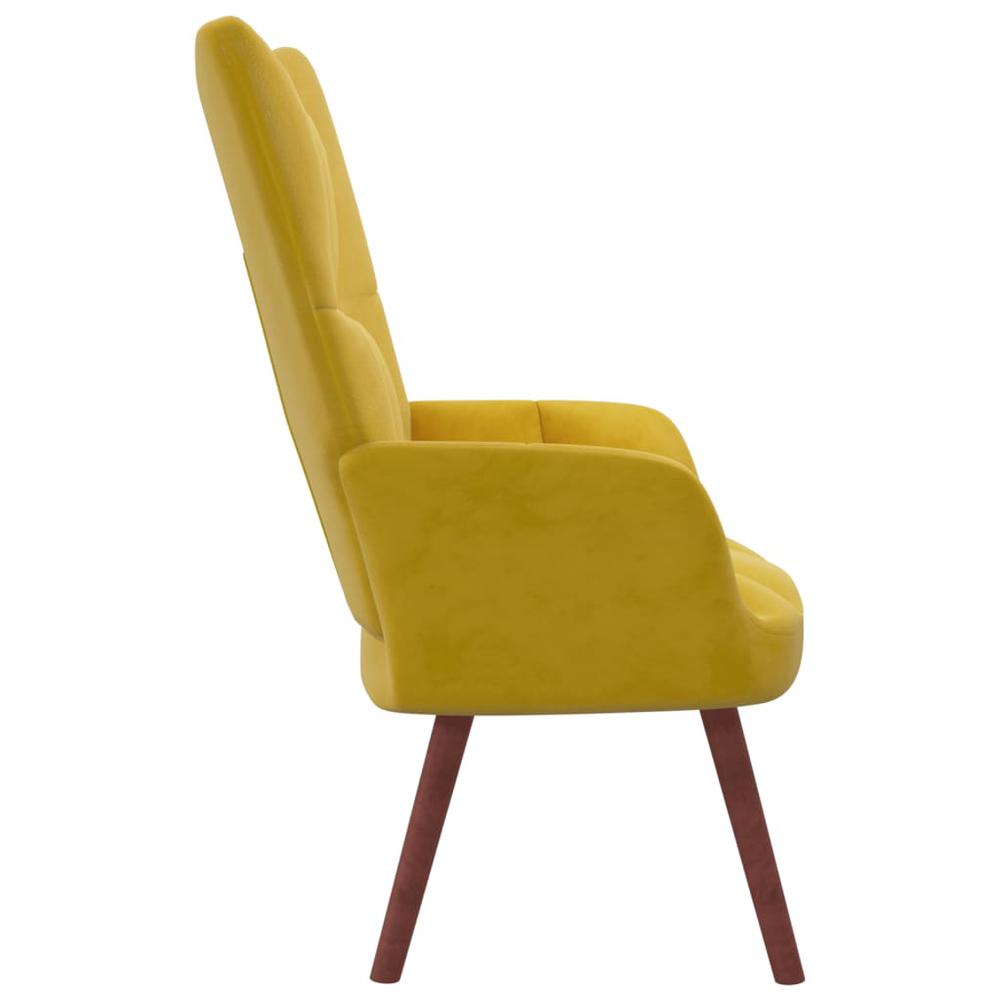 Relaxing Chair Mustard Yellow Velvet. Picture 2