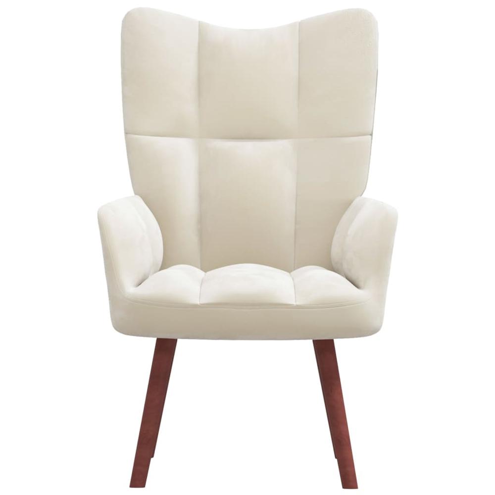 Relaxing Chair Cream White Velvet. Picture 1