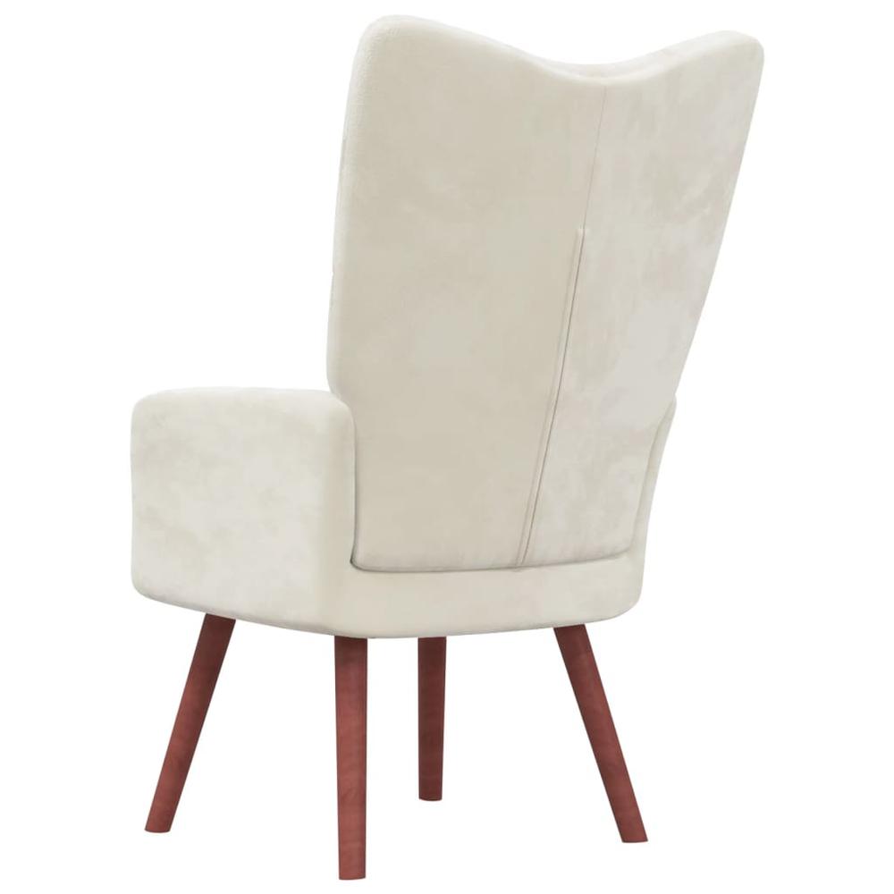 Relaxing Chair Cream White Velvet. Picture 3