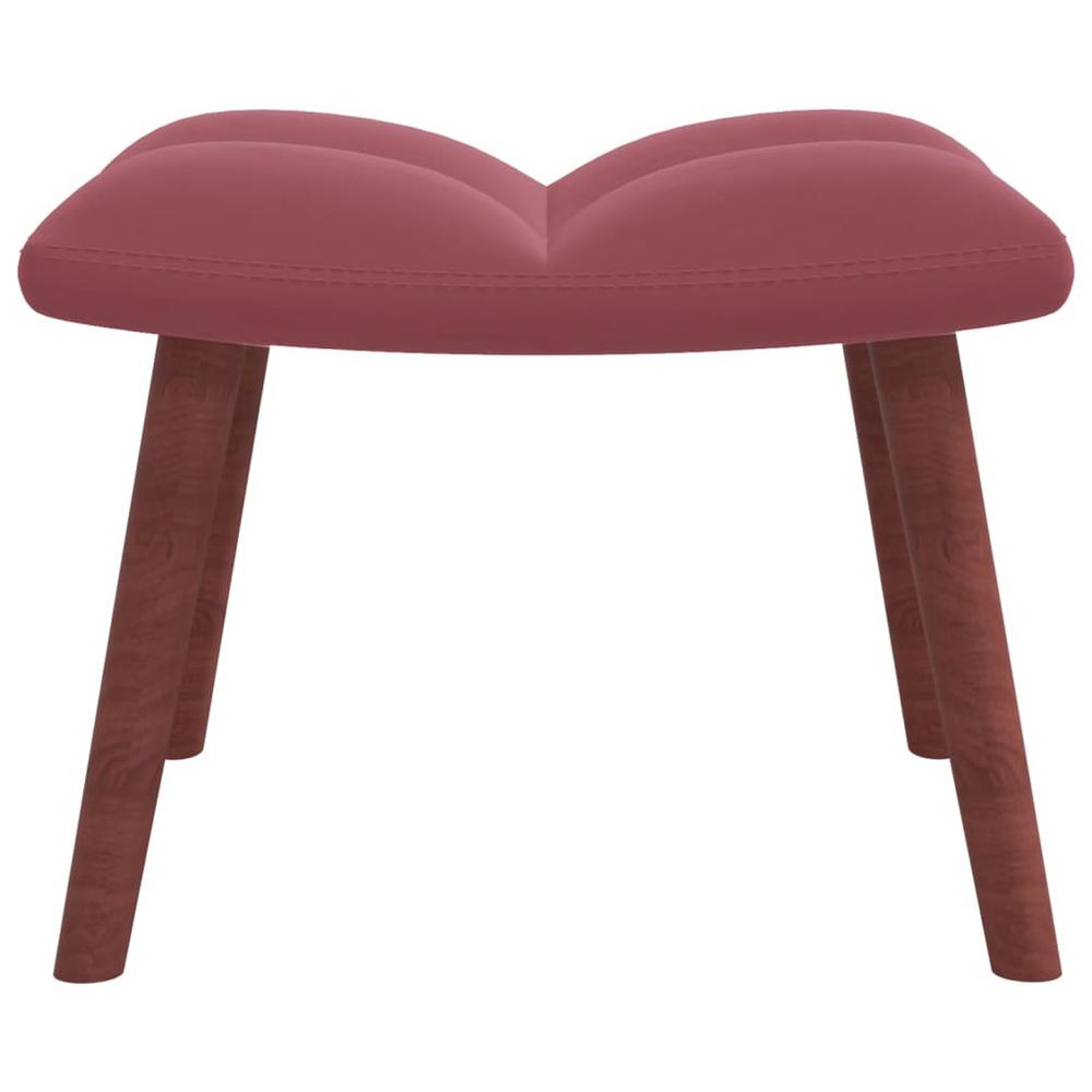 Relaxing Chair with a Stool Pink Velvet. Picture 6