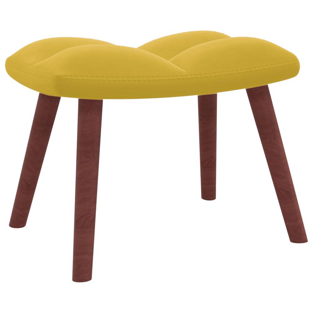 Relaxing Chair with a Stool Mustard Yellow Velvet. Picture 5