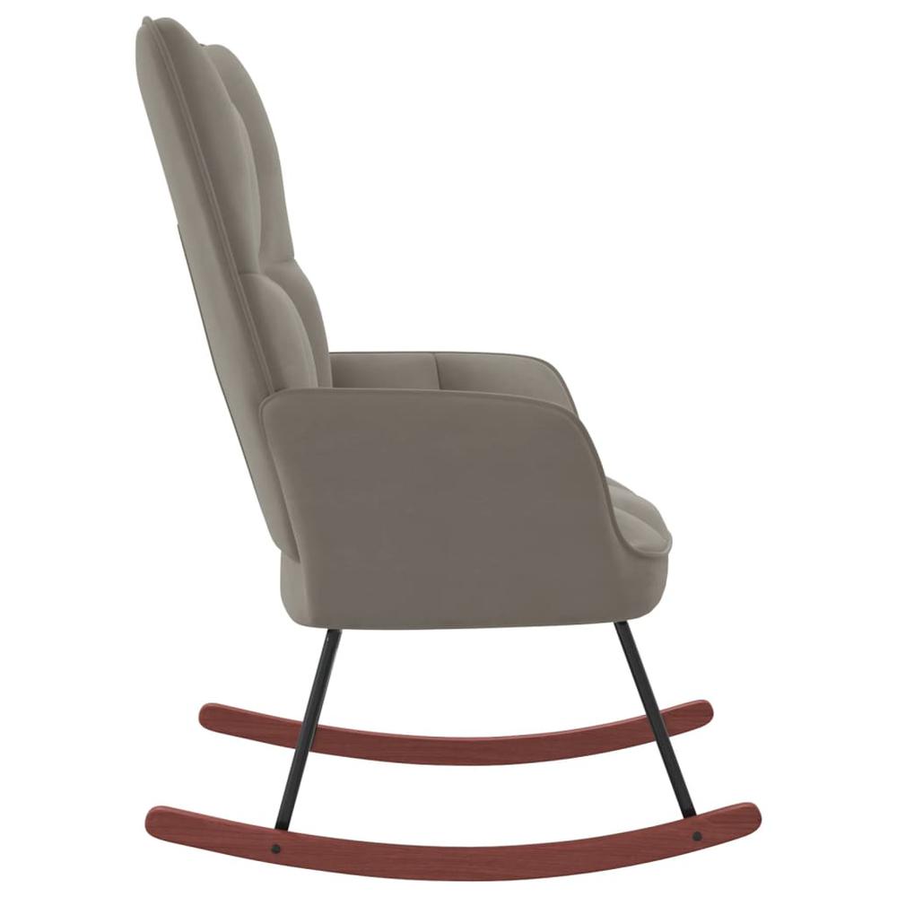 Rocking Chair Light Gray Velvet. Picture 2