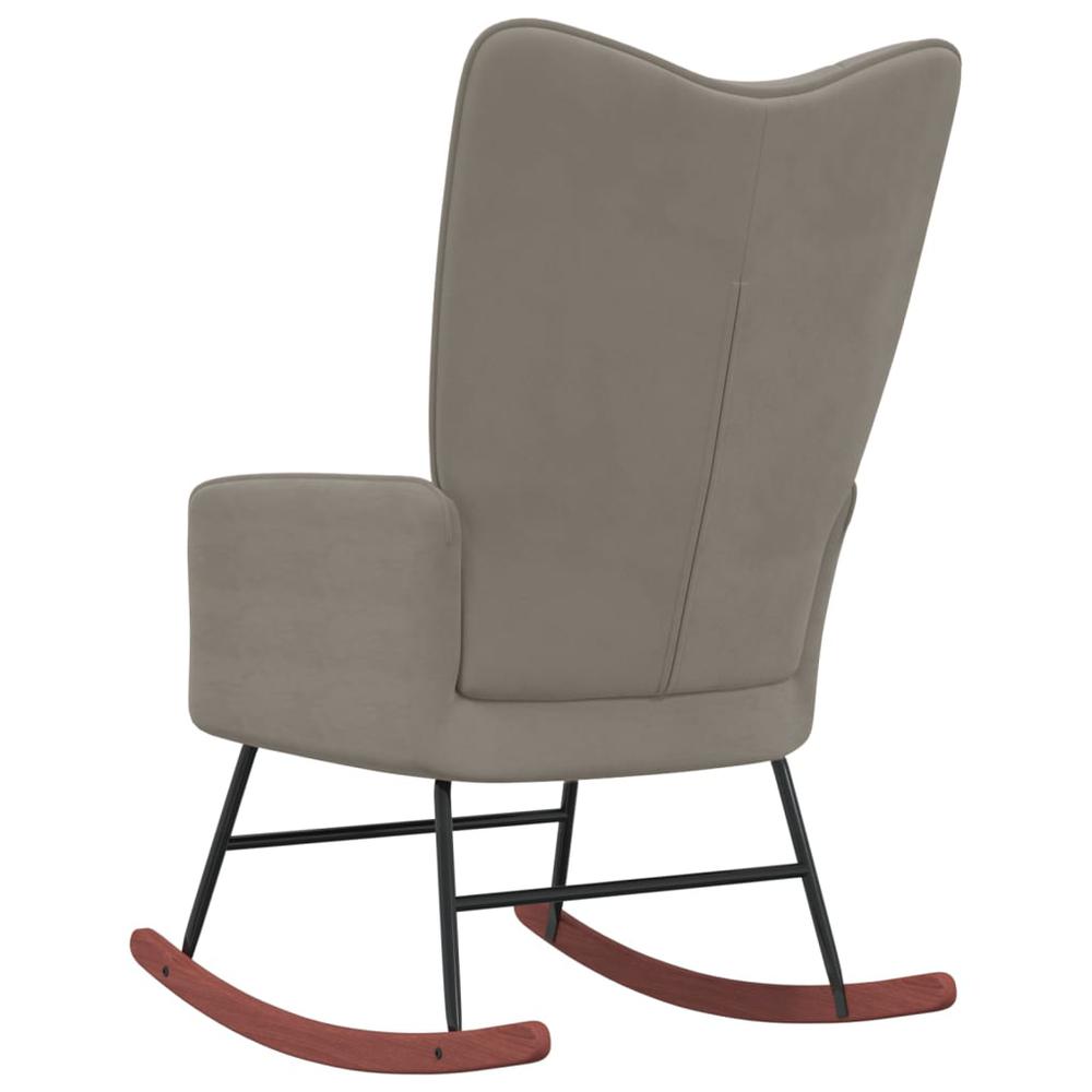 Rocking Chair Light Gray Velvet. Picture 3