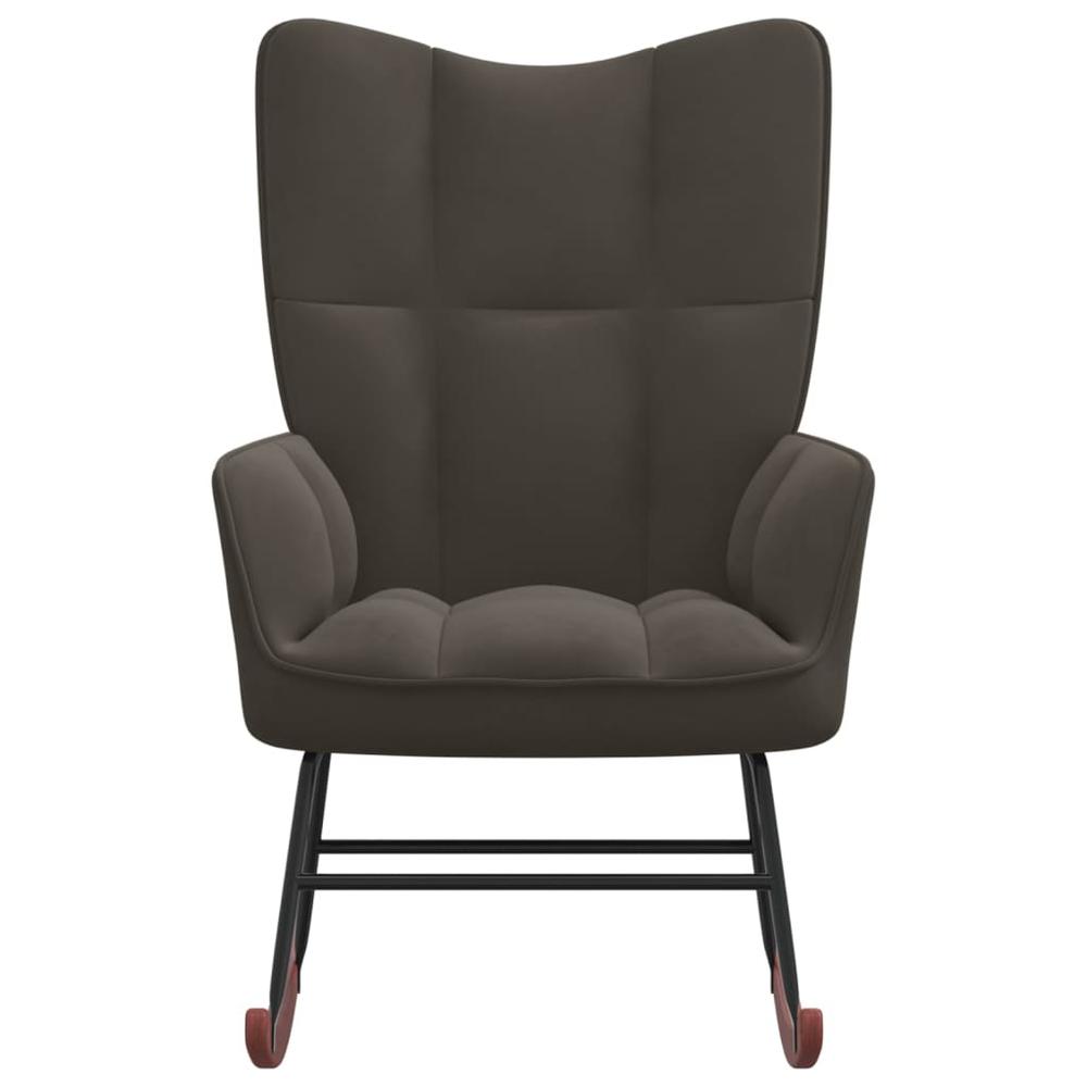 Rocking Chair Dark Gray Velvet. Picture 1