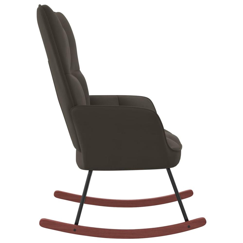Rocking Chair Dark Gray Velvet. Picture 2