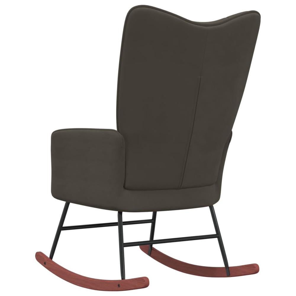 Rocking Chair Dark Gray Velvet. Picture 3