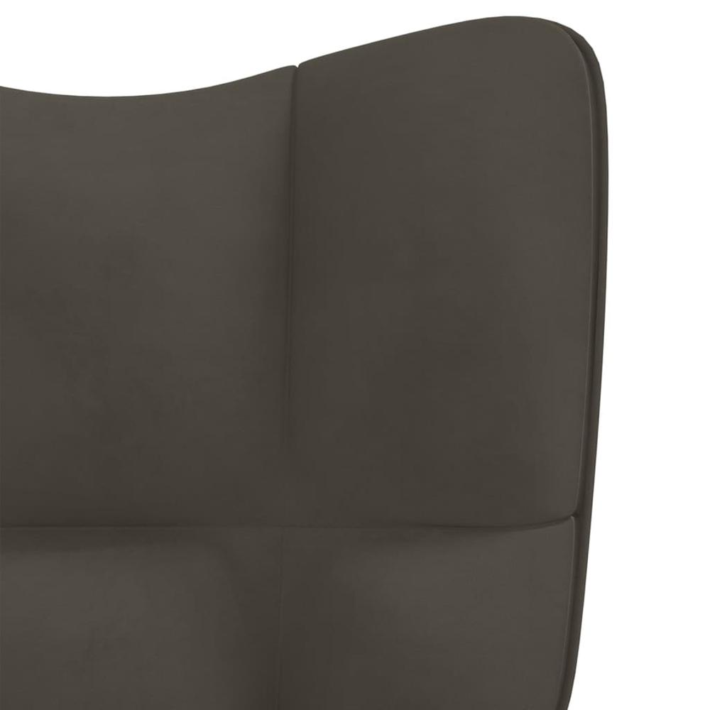 Rocking Chair Dark Gray Velvet. Picture 4
