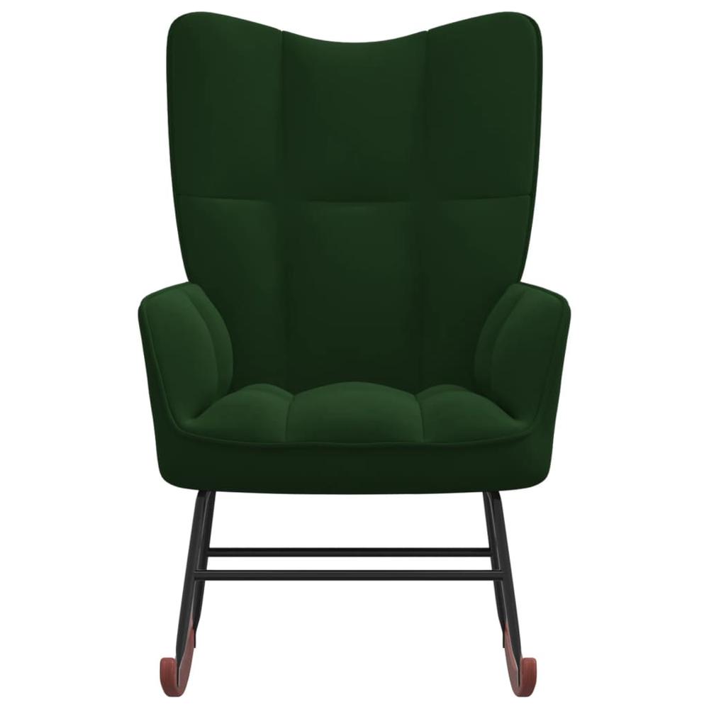 Rocking Chair Dark Green Velvet. Picture 1