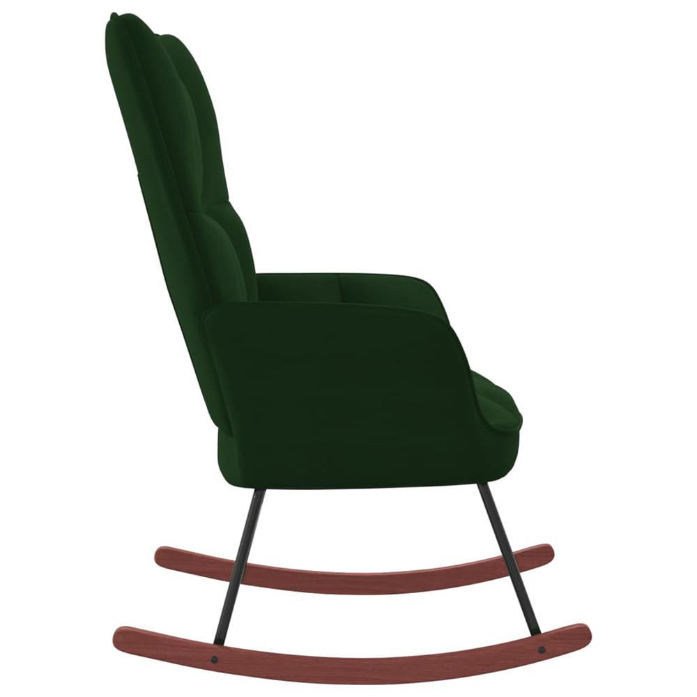 Rocking Chair Dark Green Velvet. Picture 2