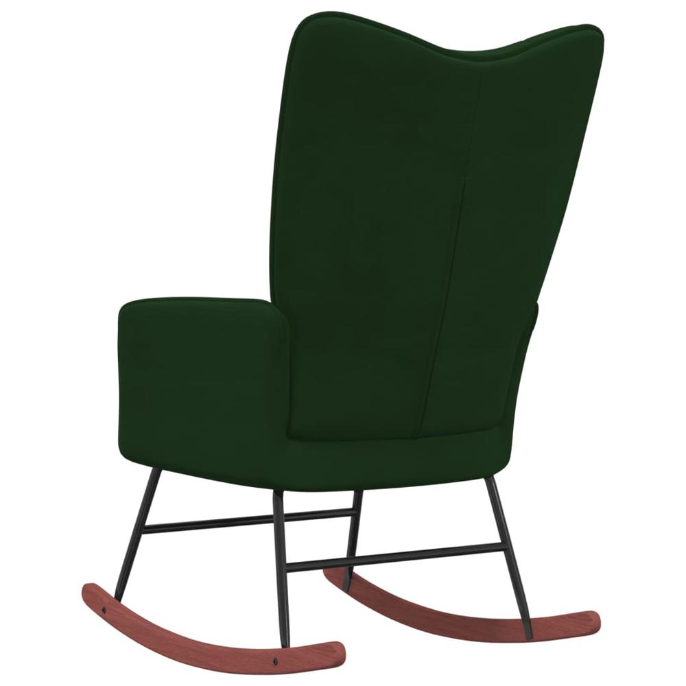 Rocking Chair Dark Green Velvet. Picture 3