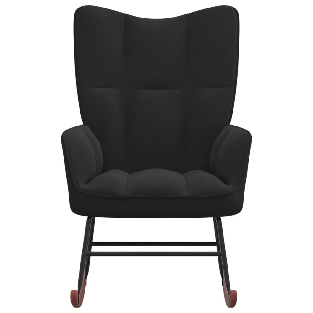 Rocking Chair Black Velvet. Picture 1
