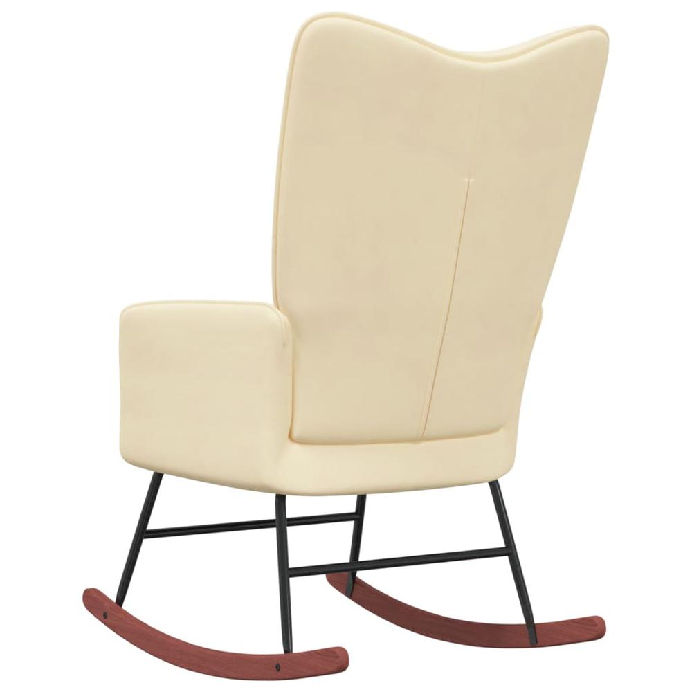 Rocking Chair Cream White Velvet. Picture 3
