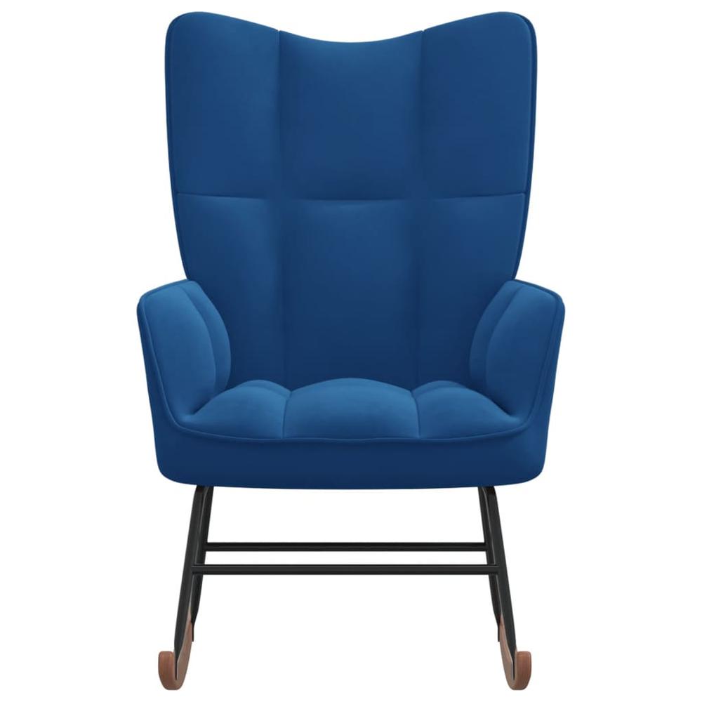 Rocking Chair Blue Velvet. Picture 1