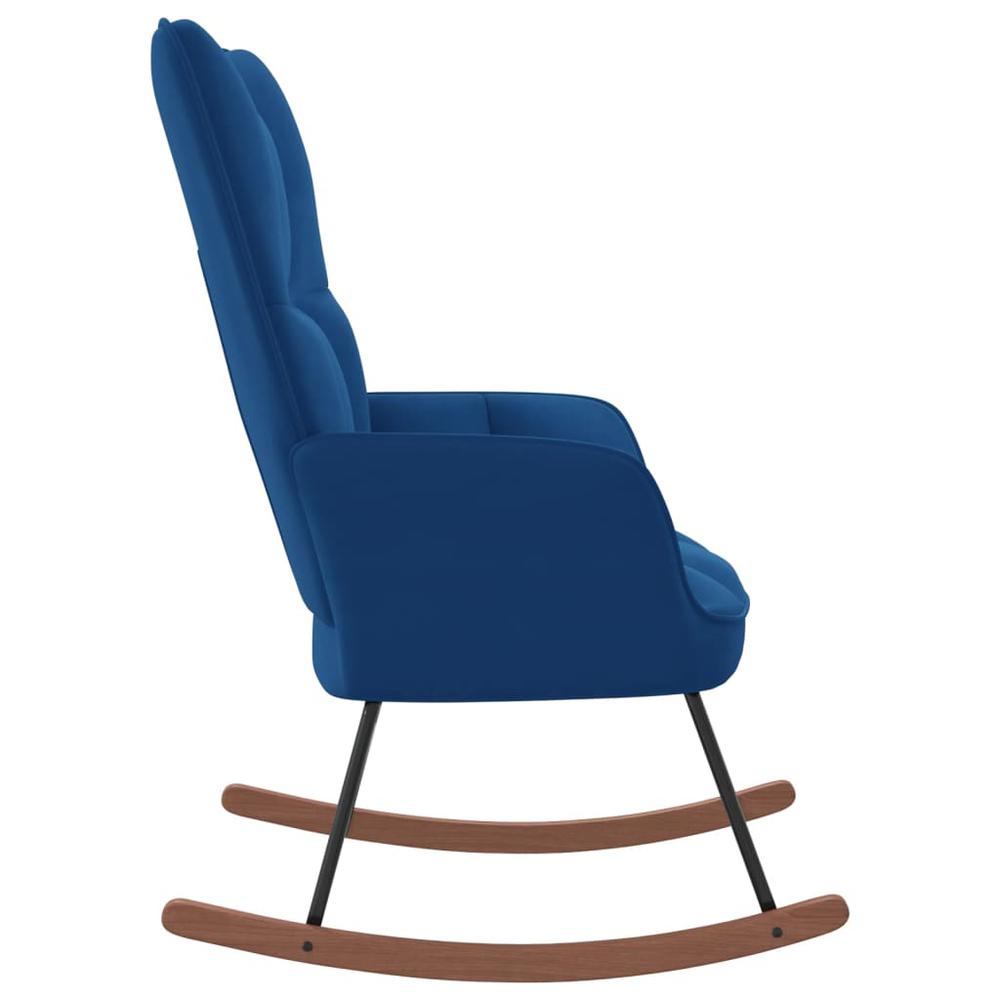Rocking Chair Blue Velvet. Picture 2