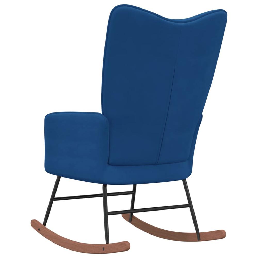 Rocking Chair Blue Velvet. Picture 3