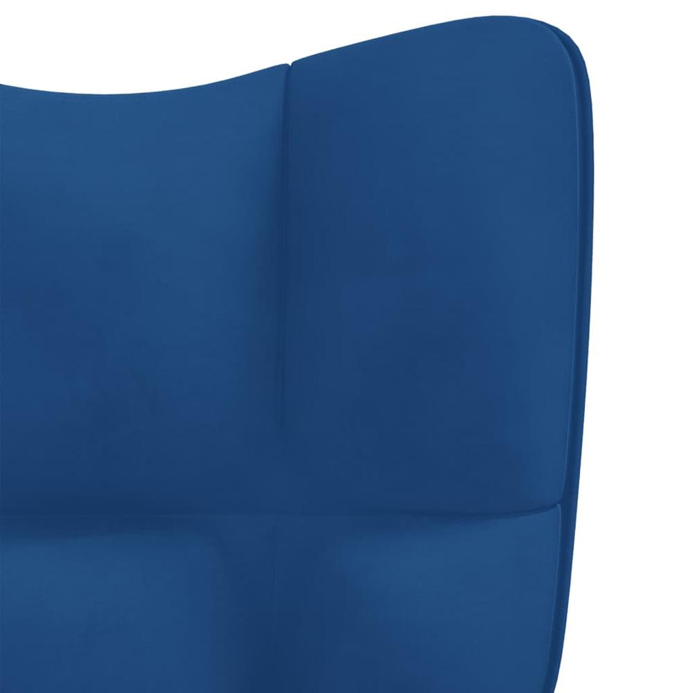 Rocking Chair Blue Velvet. Picture 4