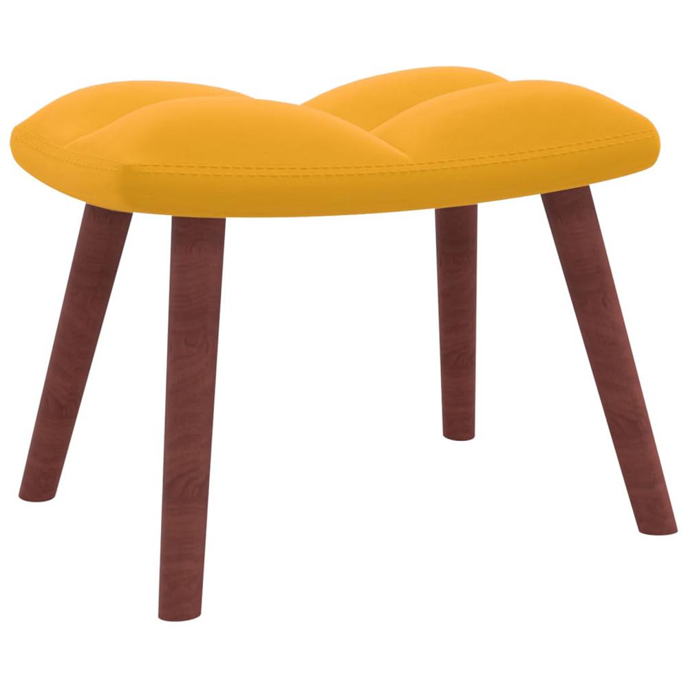 Rocking Chair with a Stool Mustard Yellow Velvet. Picture 5
