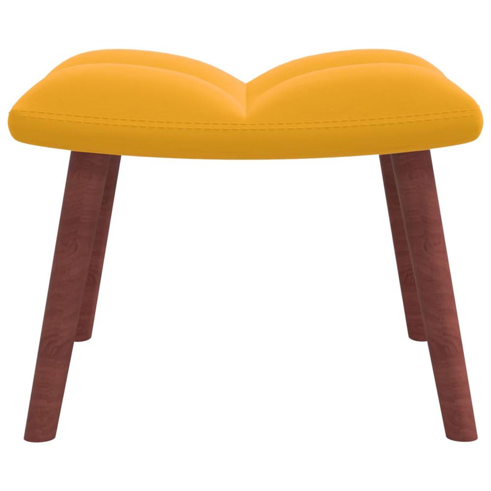 Rocking Chair with a Stool Mustard Yellow Velvet. Picture 6
