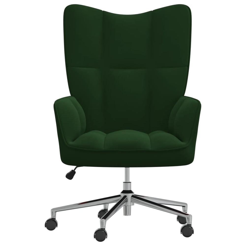 Relaxing Chair Dark Green Velvet. Picture 1