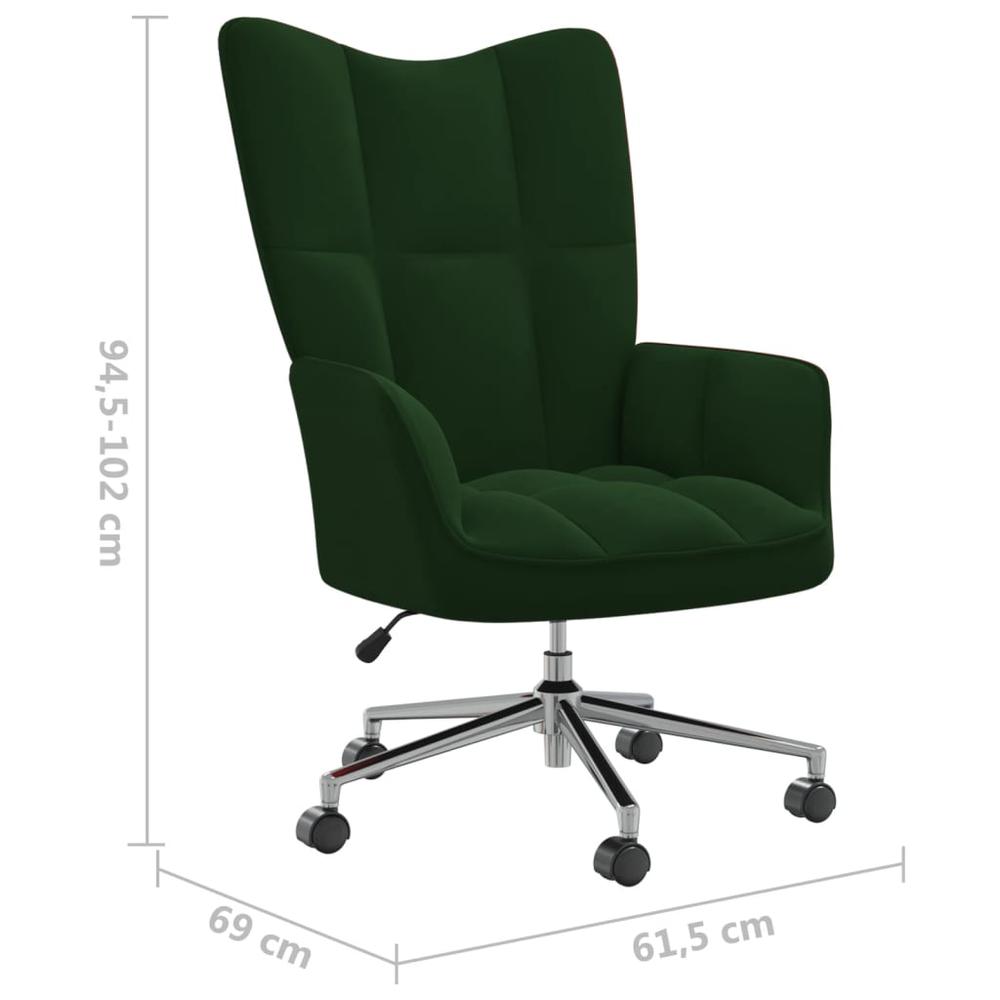 Relaxing Chair Dark Green Velvet. Picture 7