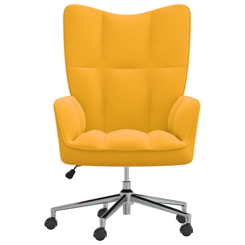 Relaxing Chair Mustard Yellow Velvet. Picture 1