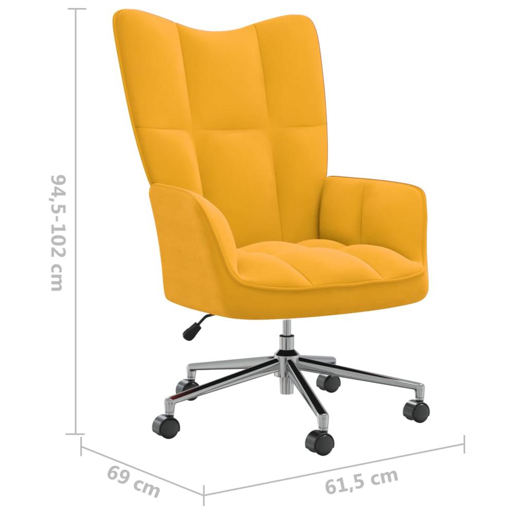Relaxing Chair Mustard Yellow Velvet. Picture 7