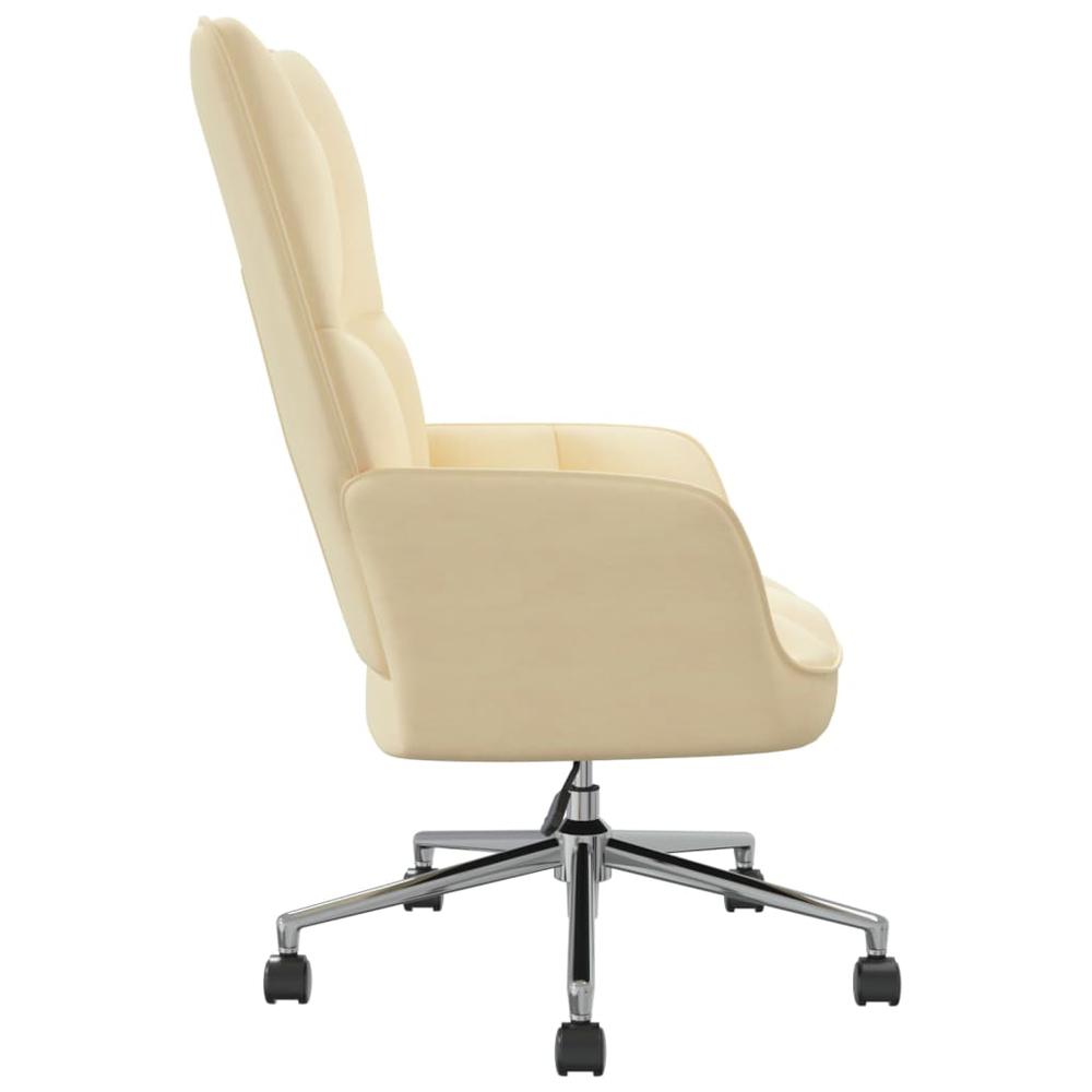 Relaxing Chair Cream White Velvet. Picture 2