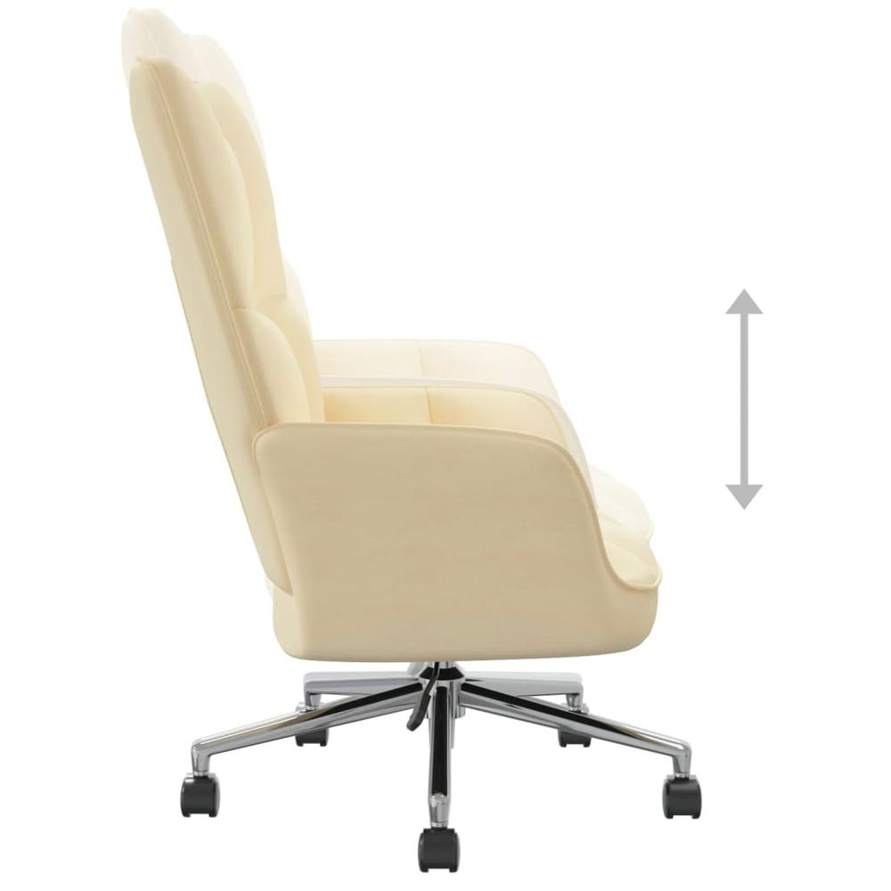 Relaxing Chair Cream White Velvet. Picture 4