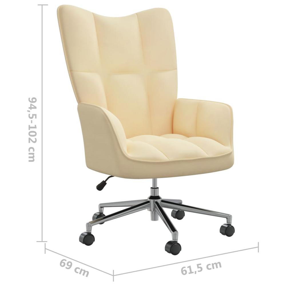 Relaxing Chair Cream White Velvet. Picture 7