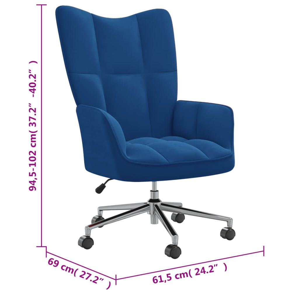 Relaxing Chair Blue Velvet. Picture 7
