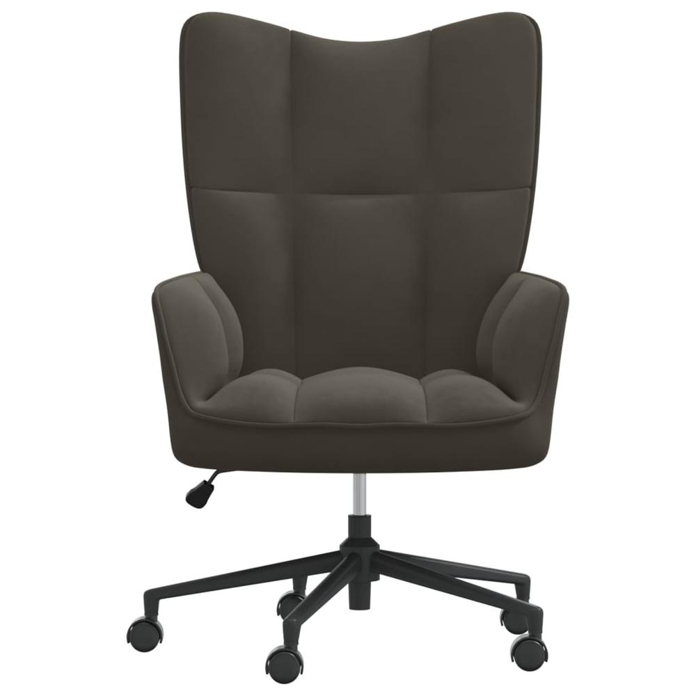 Relaxing Chair Dark Gray Velvet. Picture 1