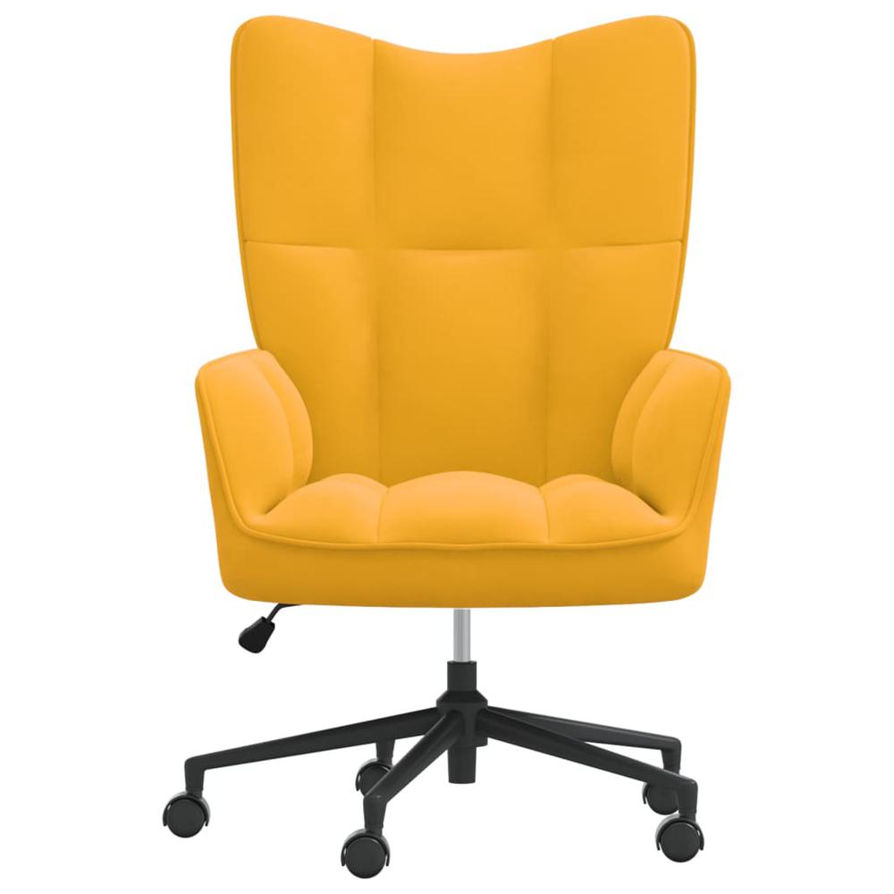 Relaxing Chair Mustard Yellow Velvet. Picture 1