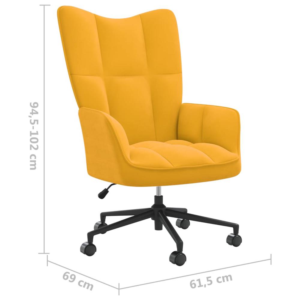 Relaxing Chair Mustard Yellow Velvet. Picture 7
