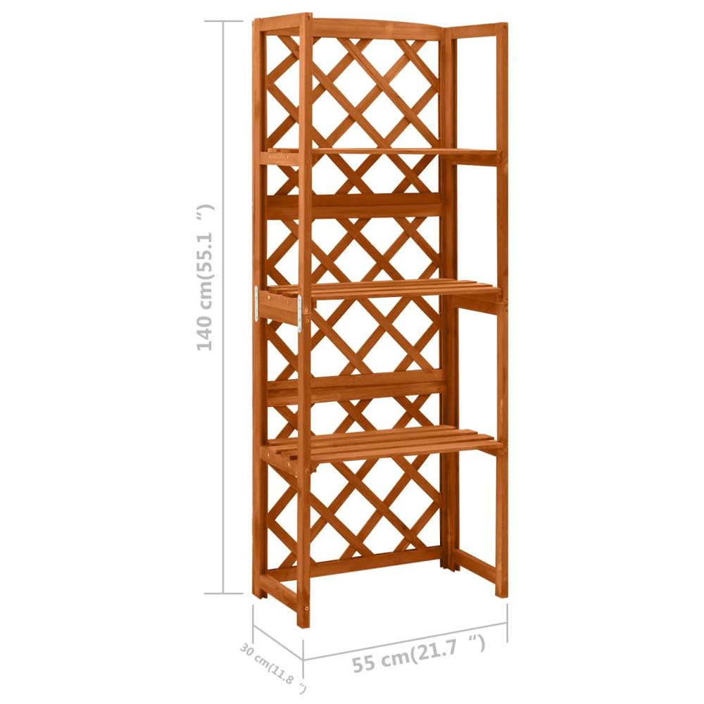 vidaXL Trellis with Shelves 21.6"x11.8"x55.1" Solid Fir Wood. Picture 6