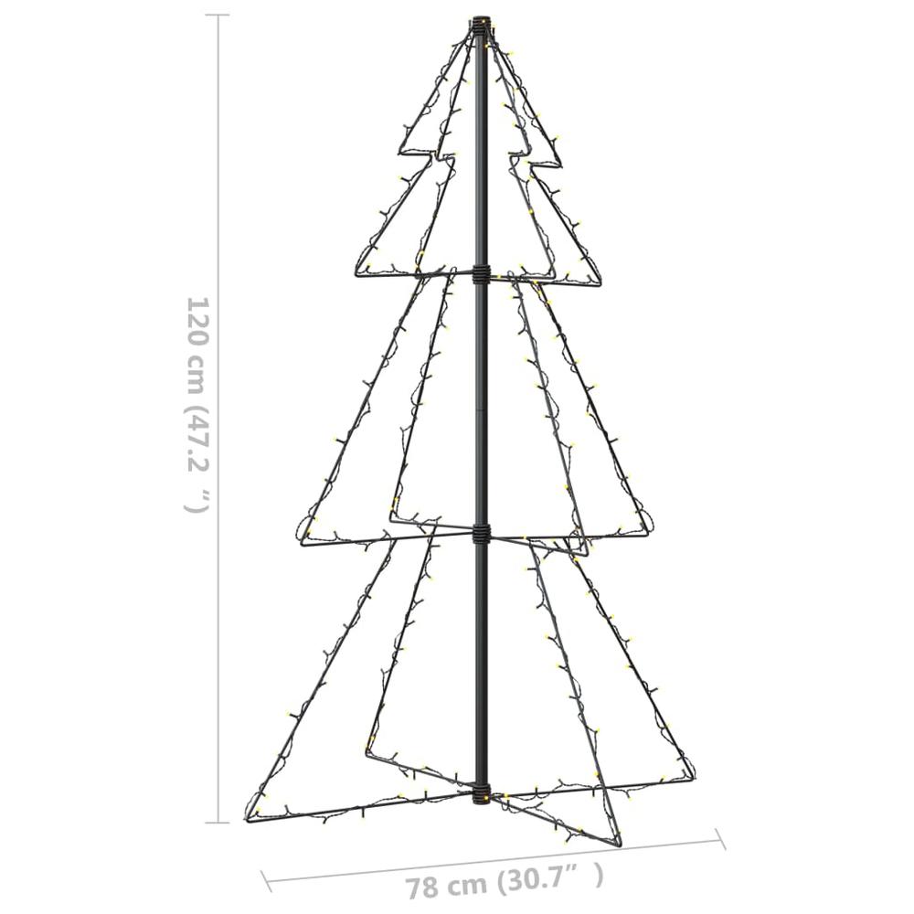 vidaXL Christmas Cone Tree 160 LEDs Indoor and Outdoor 30.7"x47.2", 328561. Picture 8